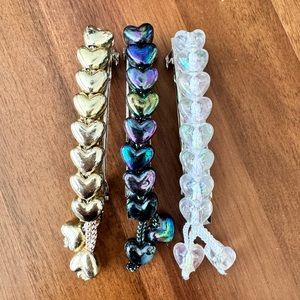 Vintage Heart Barrettes